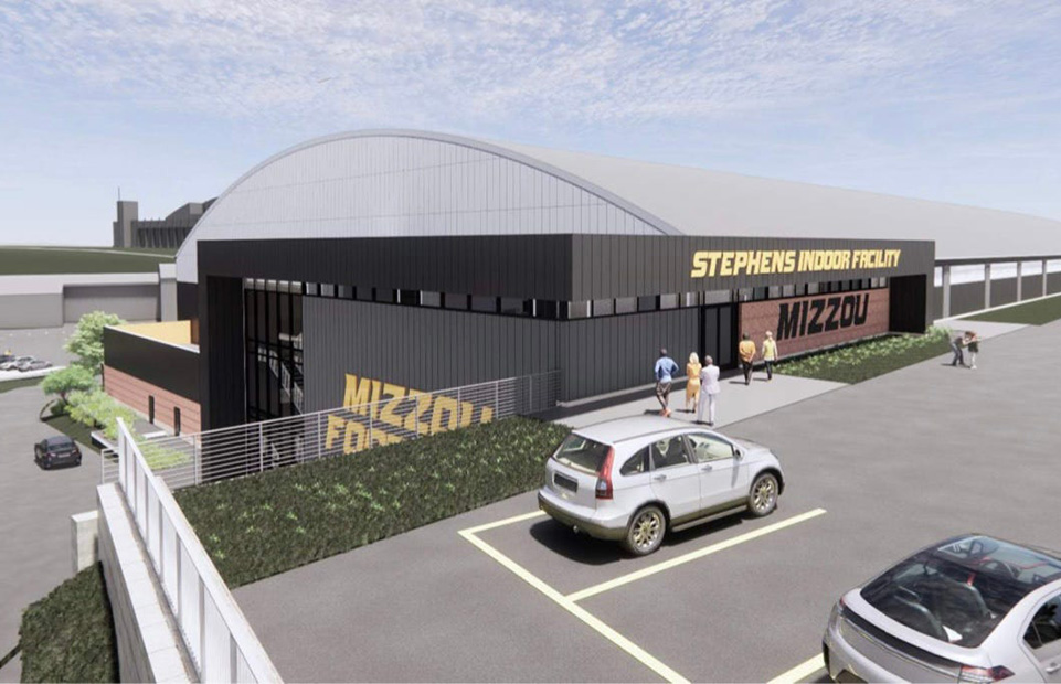 Mizzou Stephens Indoor football practice facility.